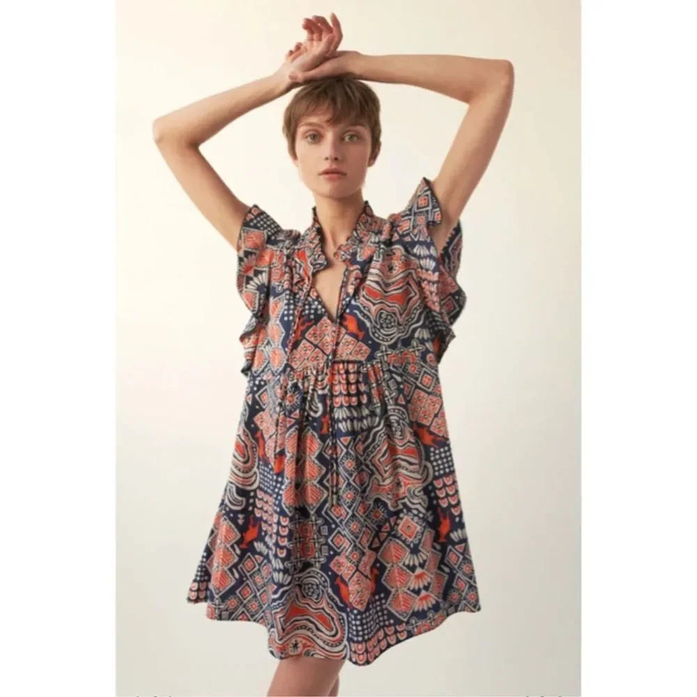 Chufy Addi Mini Dress in Maali Navy